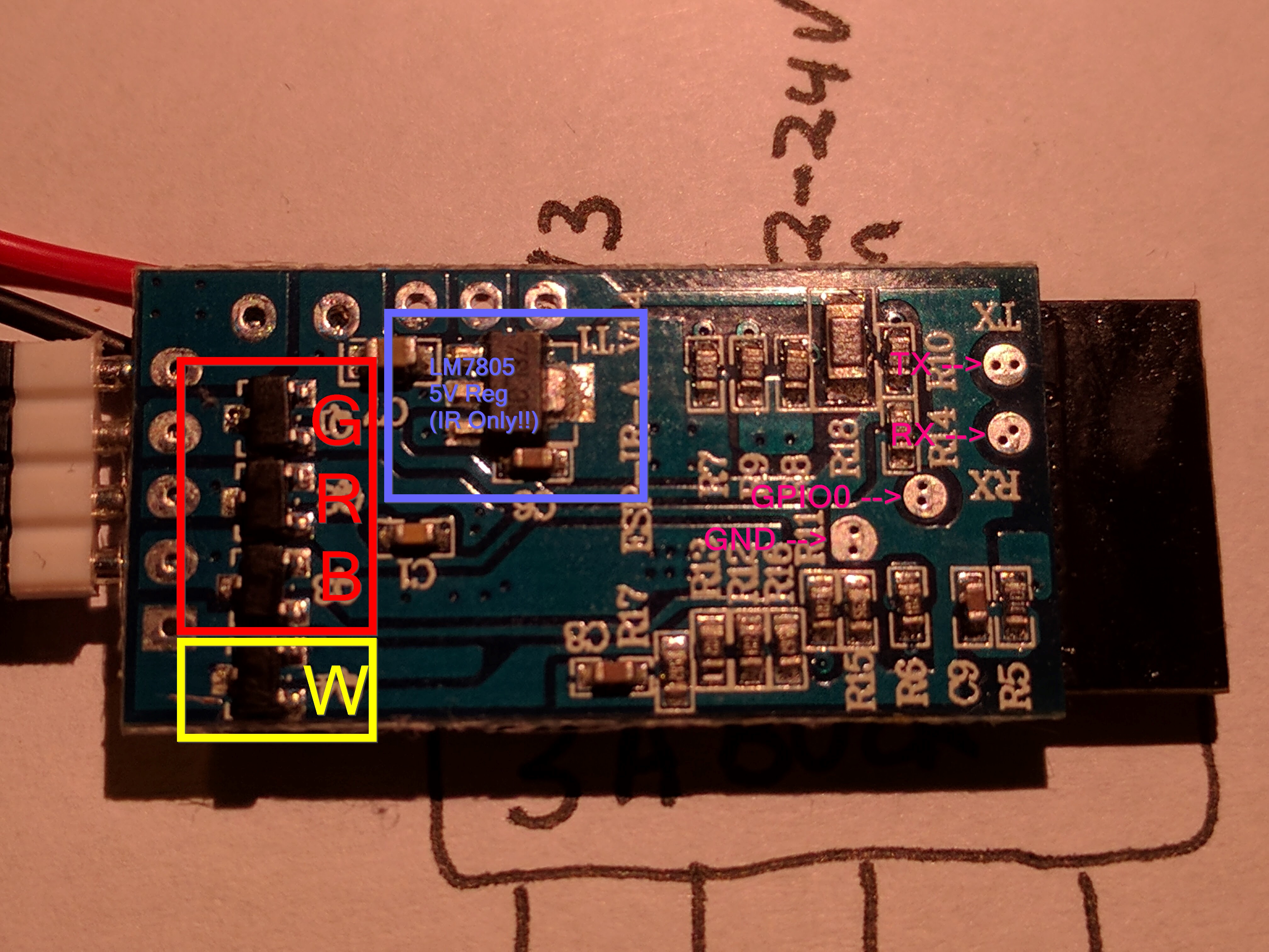 Hacked ESP8266 RGB LED Controller