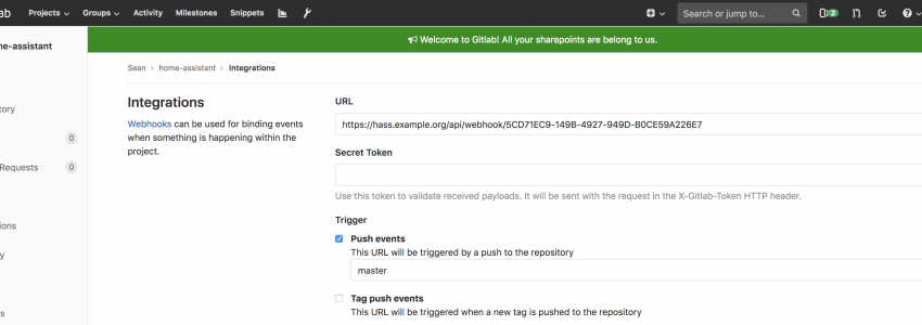 Home Assistant, Git Plugin and Web Hooks